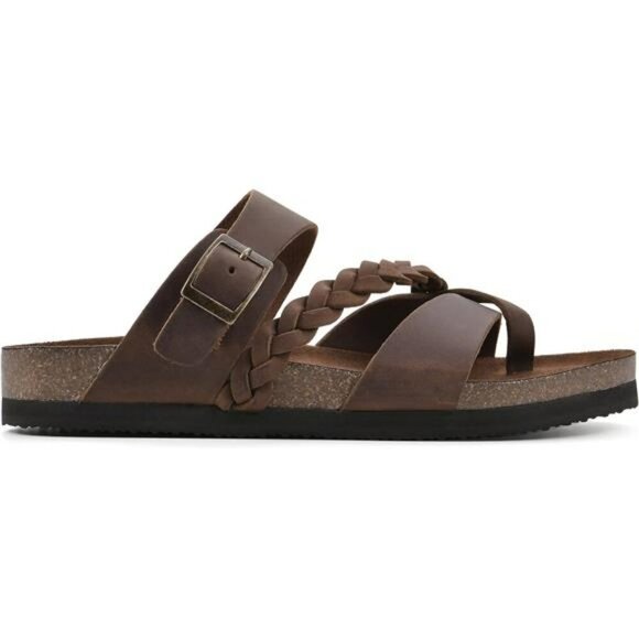 Womens Leather Braided Sandals Comfort Footbed Adjustable Strap Summer Shoes - Picture 3 of 7